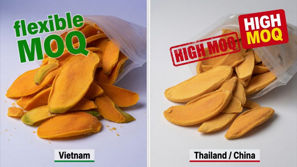 Vietnam freeze-dried fruit supplier vs Thailand — lower MOQ, competitive pricing for private label buyers